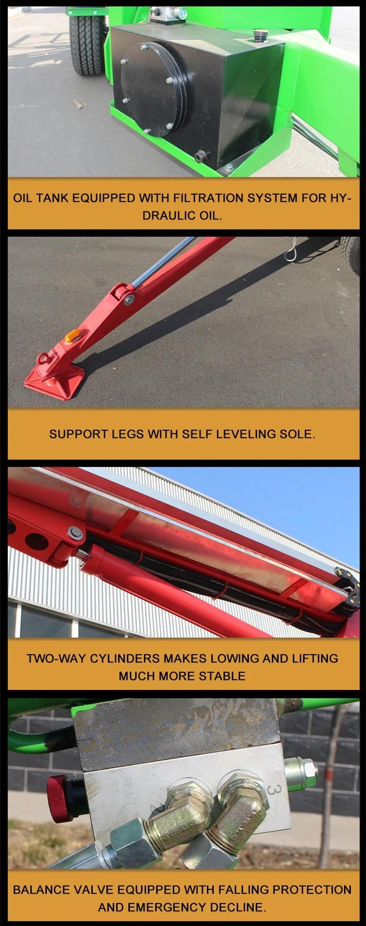 Towable Telescopic Articulated Hydraulic Lifter China Boom Lift Platform Parts Trailer