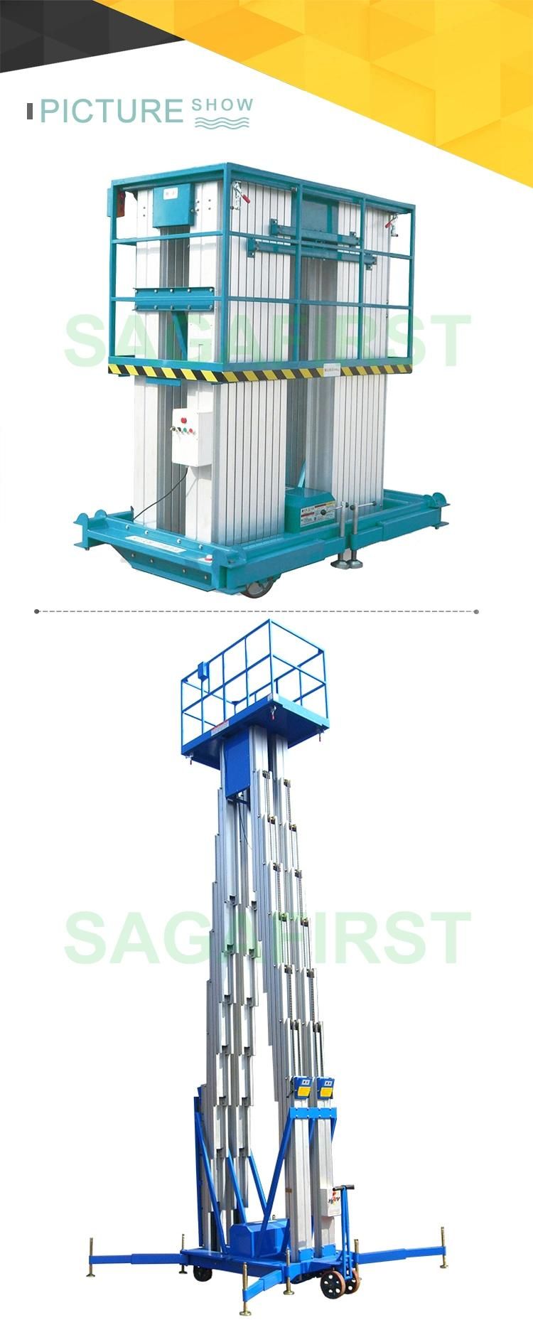 Aluminum Alloy 12m Two Man Telescopic Aerial Lift