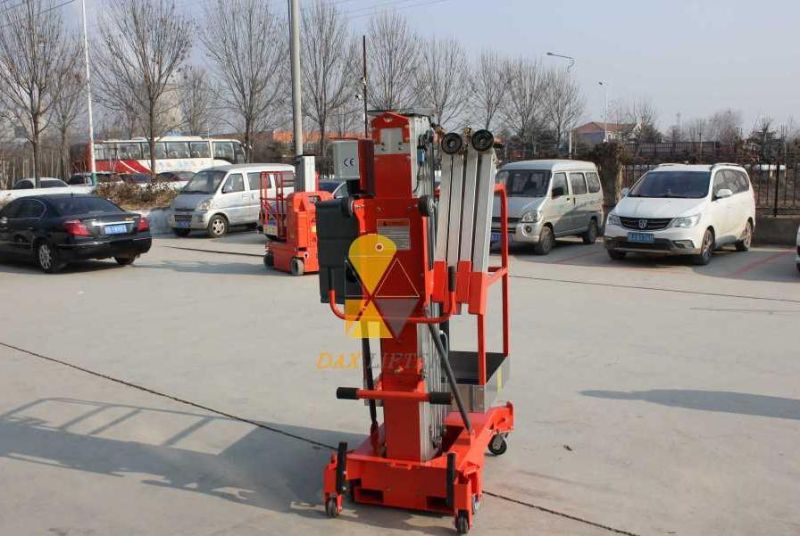 Single Mast CE Approved Vertical Two One Man Lift Aluminum Work Aerial Platform