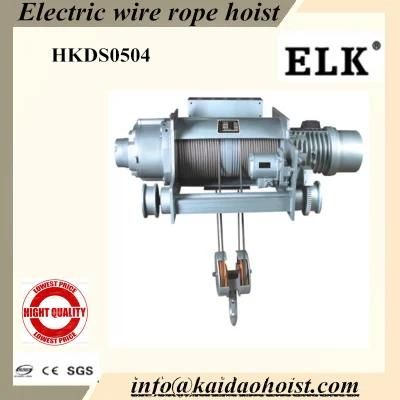 5ton Wire Rope Hoist with Double Rails Trolley (HKDD0504)
