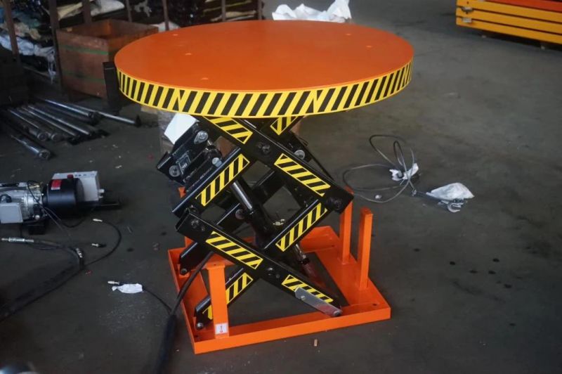 Top Standard Hand Dragged Lifting Cargo Double Scissor Lift Table