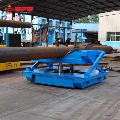 China Electric Cable Drum Power Heavy Pipe Handling Hydraulic Scissor Lift Transfer Cart on Rails