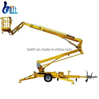 EU Standard 10-22m Electric Aerial Trailer Mounted Spider Boom Lift