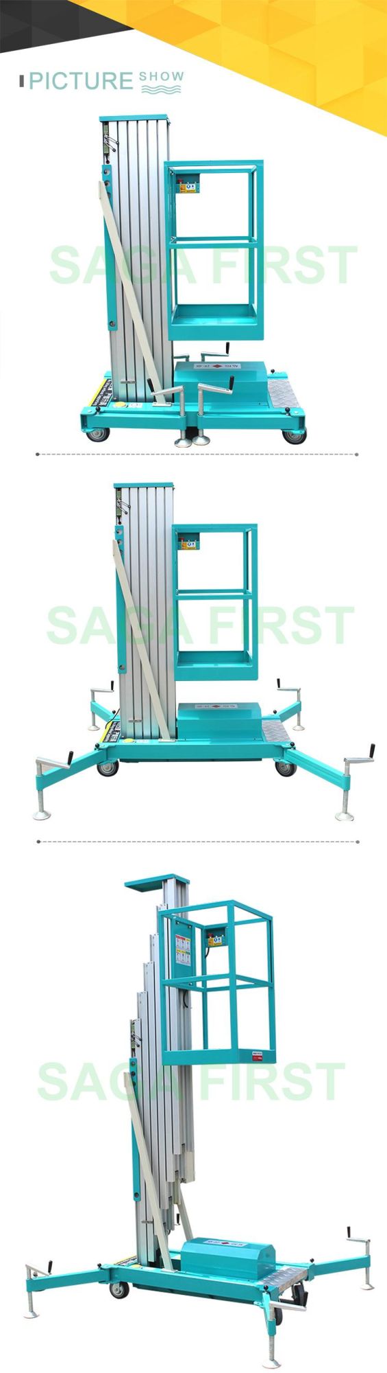 Customise Portable Masts Aluminum Man Ariel Work Lift Platform