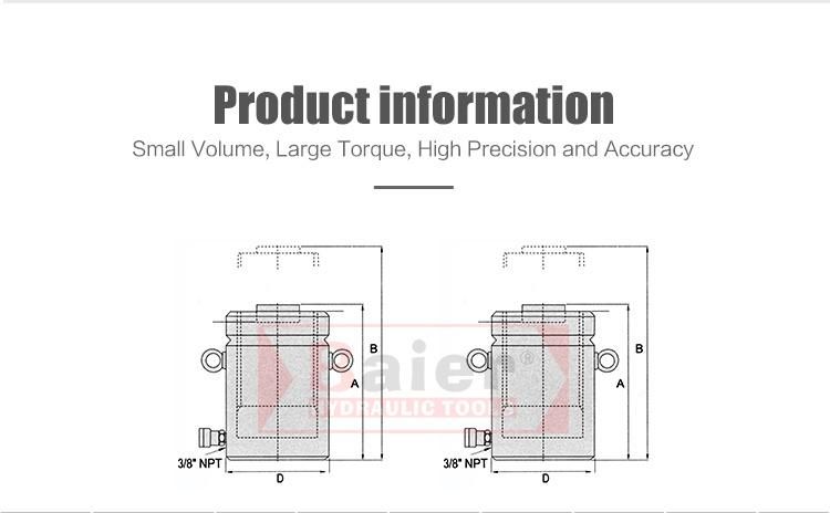 Hydraulic Cylinder Jack 1080t Single Acting Hollow RAM with Self -Locking Cll