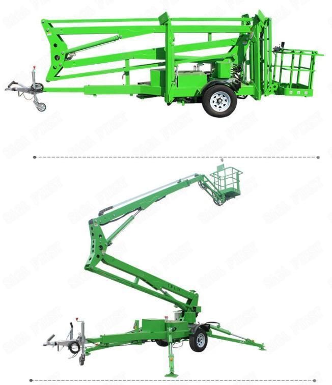 10m to 16m Hydraulic Towable Boom Lift Construction Equipment for Sale