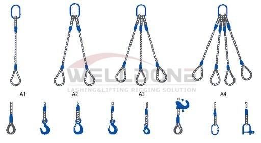 3 /4 Multiple Leg Bridle Lifting Sling Bridles Wire Rope & Slings