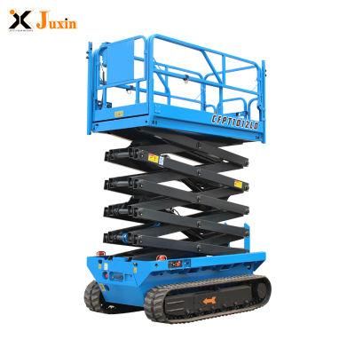 En280 Approved 6m 8m 10m 12m Electric Hydraulic Self Propelled Crawler Wheels Vertical Lifting Scissor Lift for Sale