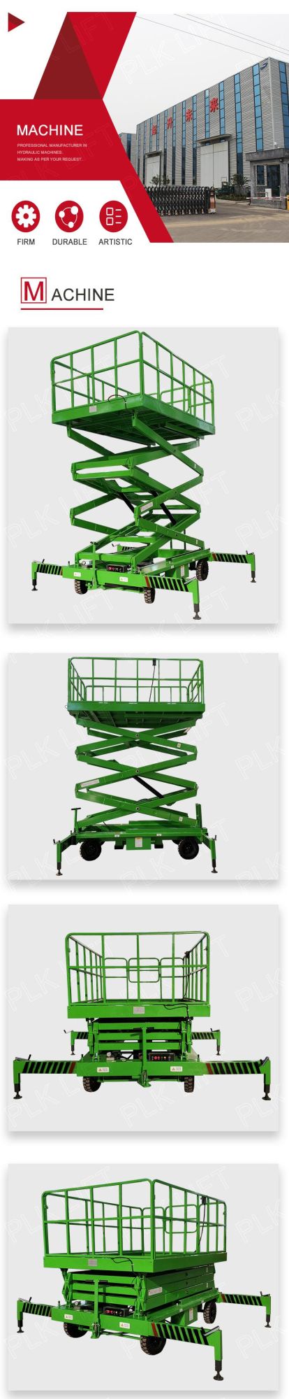 China 6m Through 18m Manual Electric Self Propelled Hydraulic Scissor Lift