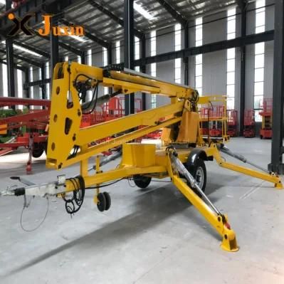 10m-18m Hydraulic Cherry Picker Spider Lift Trailer Towable Telescopic Boom Lift Price