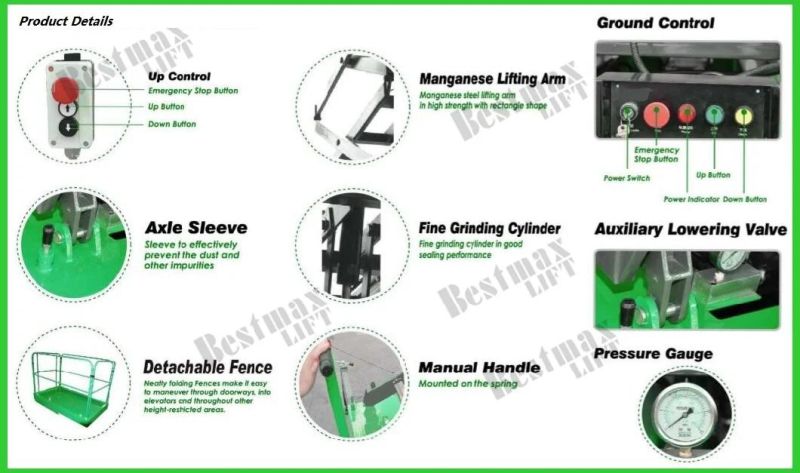 Sjy1-12 12m Manual Pushing Aerial Work Platform with Ce Certificate