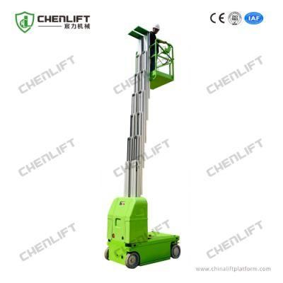 CE Approved 9m Double Mast Electric Vertical Lift with Hydraulic Turning Wheels