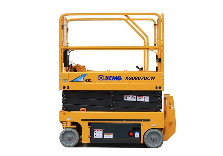 XCMG Electric Vertical Platform Lift Xg0807dcw Mini 8m Mobile Car Aerial Work Platform Scissor Lifts Price