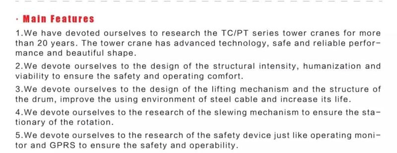 Max. Lifting Capacity 3t Fyg Brand Tower Crane