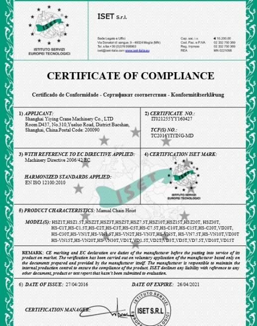 Tch Series Immovable Electric Chain Hoist 5ton