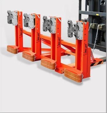 Dg2000d Forklift Mounted Rubber-Belt Drum Grabber Double Eagle-Grip Automatic Four Drums Capacity 2000kg