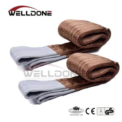 6 Ton 6m or OEM Length 180mm Width 4 Ply Soft Lifting 6t Webbing Glass Sling Belt Brown Color Safety Factor 8: 1 7: 1 6: 1