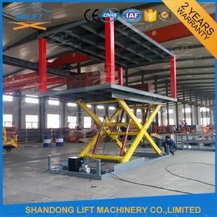 3t 3m Double Platform Hydraulic Underground Car Lifter with Ce