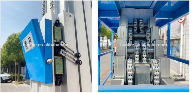 Aluminum Alloy Mast Hydraulic Lift, Single Mast Aluminum Work Aerial Platform