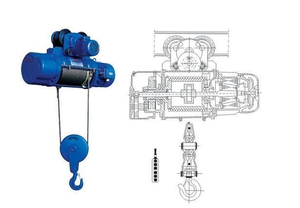 CD Factory 3 Ton Wire Rope Electric Hoist with Trolley