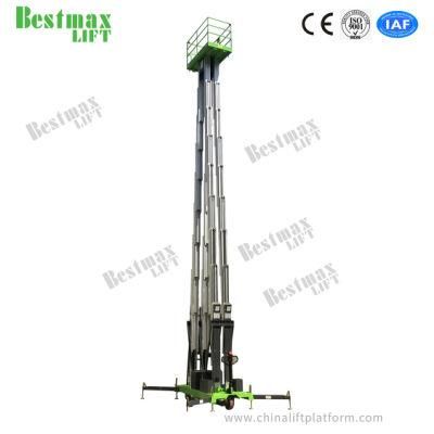 16m Manual Pushing Vertical Lift Four Mast Electric Lift