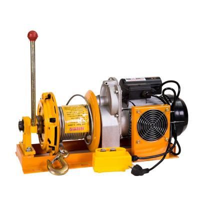 220V Mini Motor Lift Electric Powered High Speed Wire Rope Electric Winch 1500kg