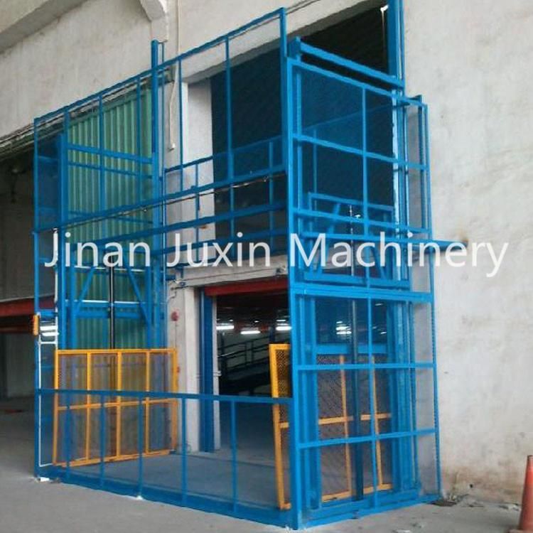 China Manufacturer Vertical Rail Freight Elevator Hydraulic Cargo Lift for Indoor or Outdoor Warehouse
