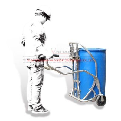 De500b Capacity 500kg Stainless Steel Portable Hand Drum Trolley