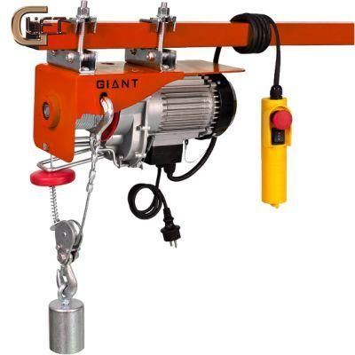 China Manufacturer Supplyer 100-990kgs Mini Electric Hoist with 3m/6m/9msingle Phase Mini Electric Wire Rope Hoist Micro Steel Cable Hoist (HGS)