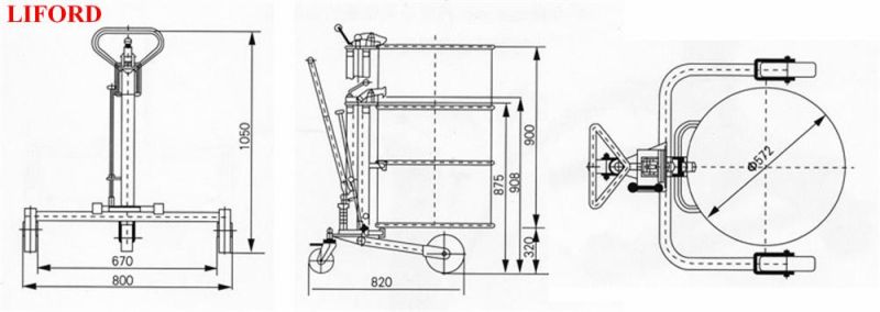 Dt250 Portable Hydraulic Hand Drum Cart 250kg