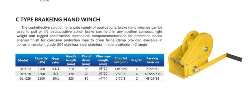 2600lbs*10m Cable Good Quality Wire Rope Winch