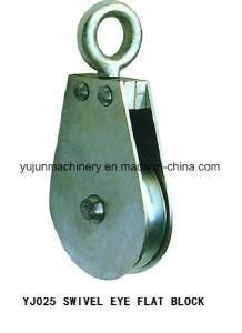 Zinc Plated Single Sheave Flat Steel Cable Pulley Block