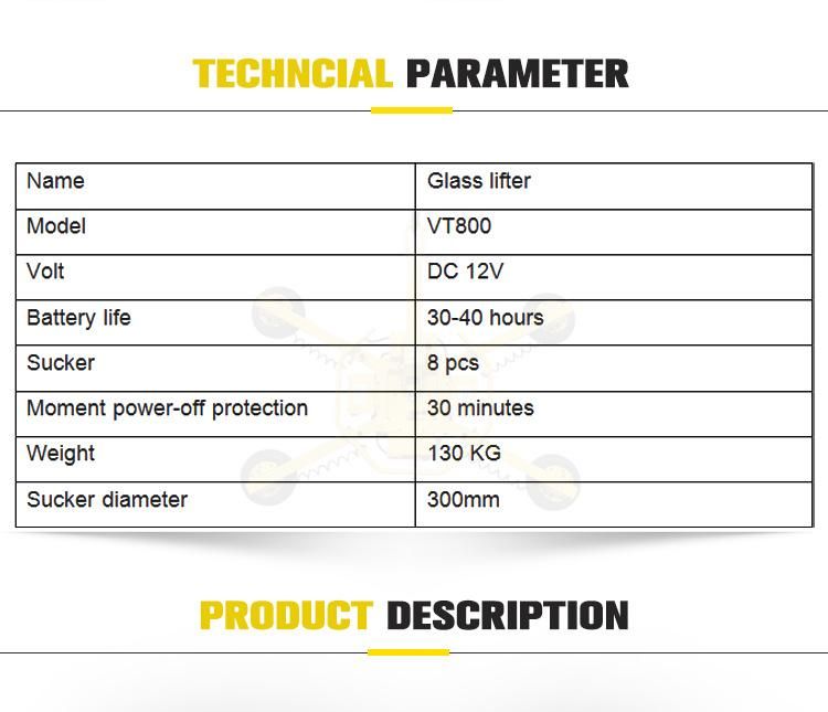 Adjustable Manual Vacuum Glass Lifter Machine