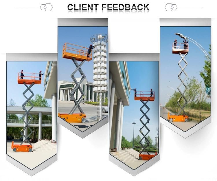 16 M 10 Morn Aerial Electric Hydraulic Mobile Scissor Lift