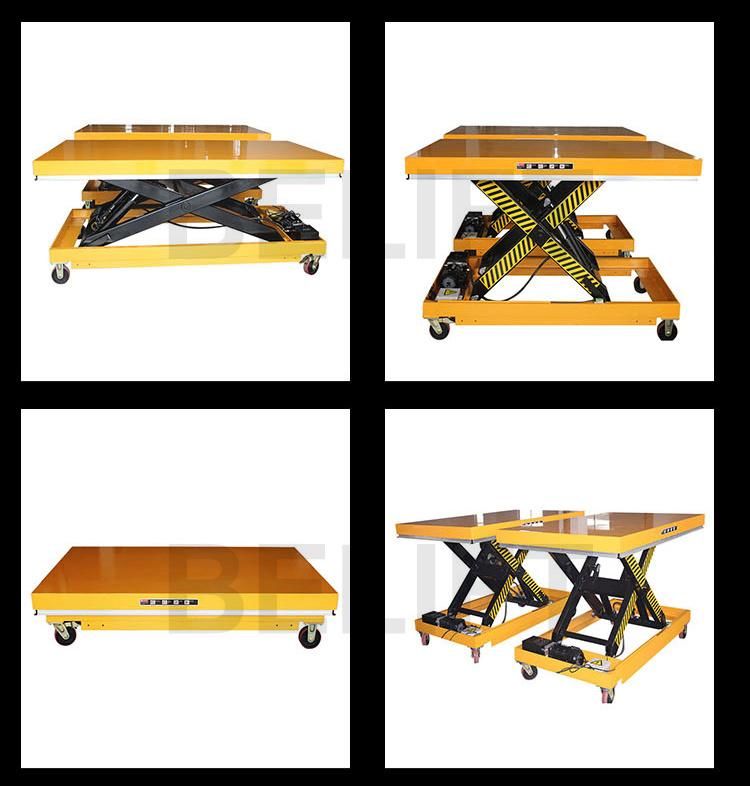 Workshop 1000kg 2m Lift Machines Small Lifts Scissor Electric Lift with Wheels