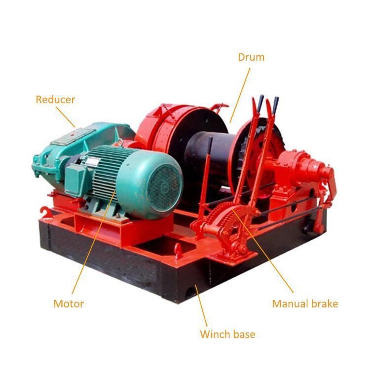 Hand Control Brake Winch Electric Winches for Free Fall Punching Pile Works
