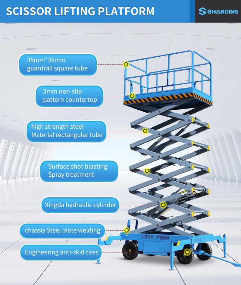 500kg Lifting Weight Eelectric Mobile Aerial Work Platform 9m Platform Height