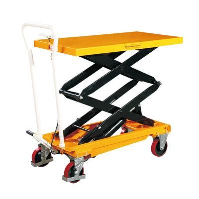 Manual Mobile Double Scissor Lift Table