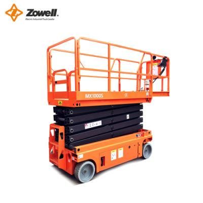 Zowell 230kg 5800~11800mm Lift Height Electric Mobile Scissor Lift Platform Aerial Work