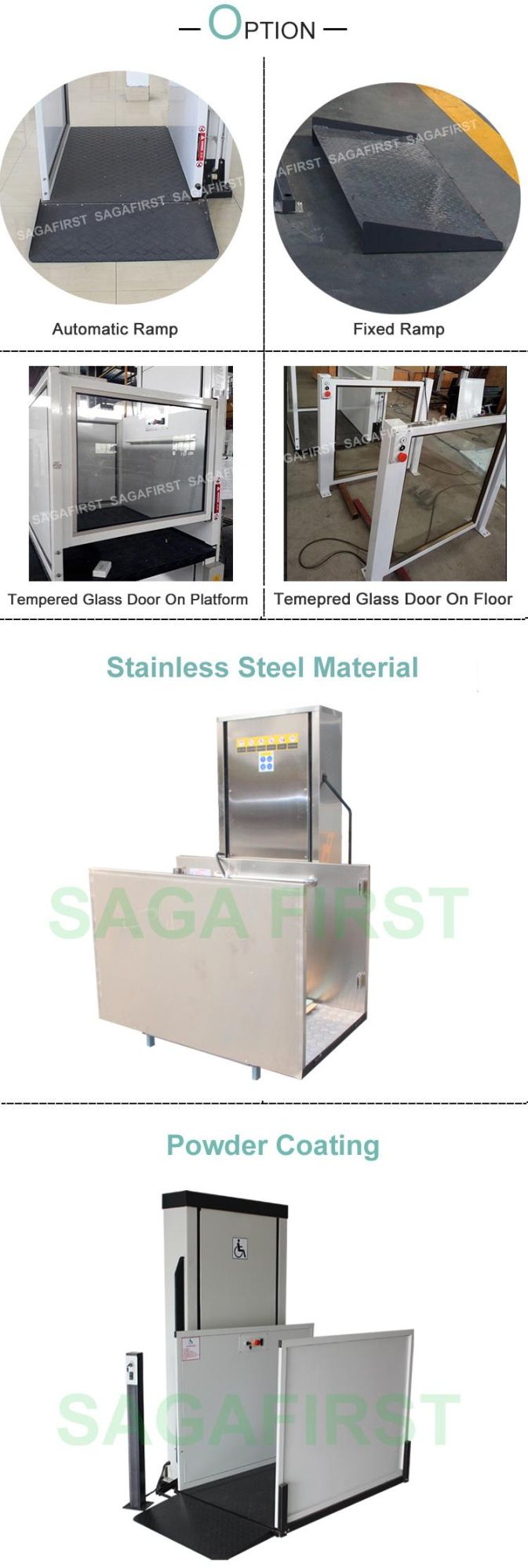 High-End Aluminum Material Wheelchair Lift for Elderly and Disabled