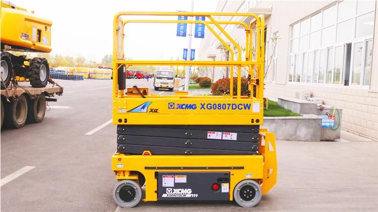 XCMG Electric Vertical Platform Lift Xg0807dcw Mini 8m Mobile Car Aerial Work Platform Scissor Lifts Price