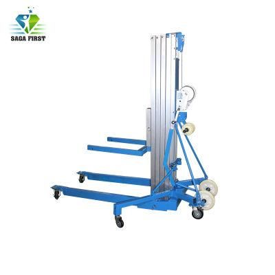 Hydraulic Electric 6m 8m Light Weight Aluminum Mast Man Lift