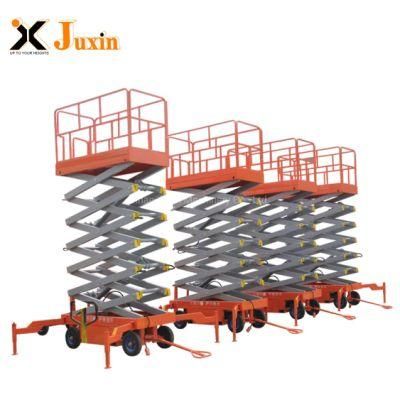 Electric Driven Push Type Mobile Trailer Scissor Lift Elevated Work Platform