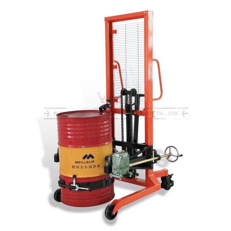450kg Capacity 1500mm Lifting Height Hydraulic Oil Drum Rotator Lifter