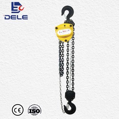 Dele SLA 1.5ton Manual Chain Hoist Chain Block Hand Movable Chain Pulley Block Chain Hoist