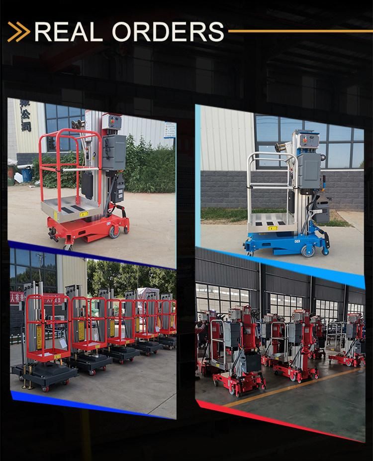 6.7m-11.2m Load 150kg High End Aluminum Single Column Portable Lift Spare Parts