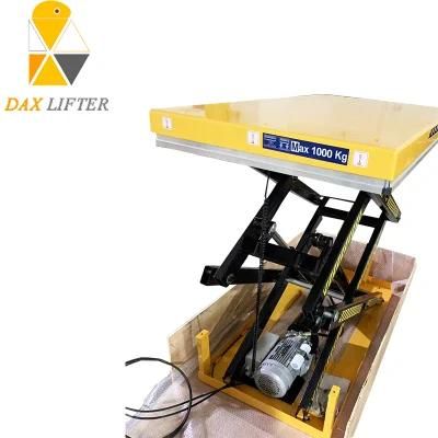 Top Standard Hand Dragged Lifting Cargo Double Scissor Lift Table