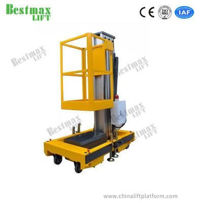 8m Manual Pushing Vertical Lift Single Mast Aerial Work Platform
