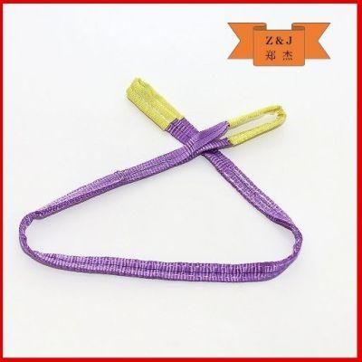 1t 4m En1492-1 7: 1 Lifting Double Ply Polyester Flat Eye Webbing Sling