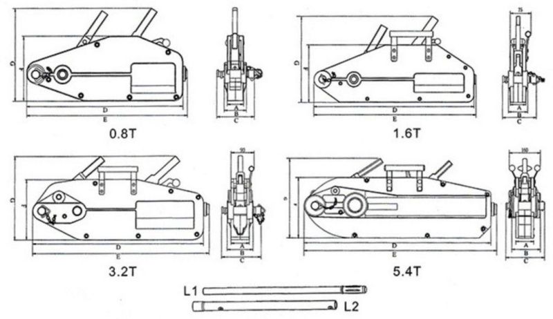 High Quality Hand Winch Cable Puller Wire Rope Pulling Lifting Hoist 5.4t